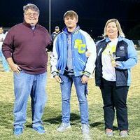 SENIOR GOLF – Fulton County golfer Sam Gibbs was honored on Senior Night last Friday. Gibbs played golf four years, and also played basketball two years. With Gibbs on Senior Night was his parents Jason and Sondra Gibbs. (Photo by Charles Choate)