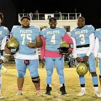 FOOTBALL SENIORS – Five Fulton County football players were honored during Senior Night ceremonies last Friday at Sanger Field. Pictured are, left to right, Armani Yandal, Kyle Bridges, Jerome Warren, Caleb Kimble and Colton Henderson played their final game at home against Murray High. (Photo by Charles Choate)