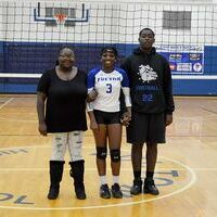 Senior Kyiesha Everett was escorted by her mother, Jessica Johnson and Deontae King. (Photo by Benita Fuzzell)