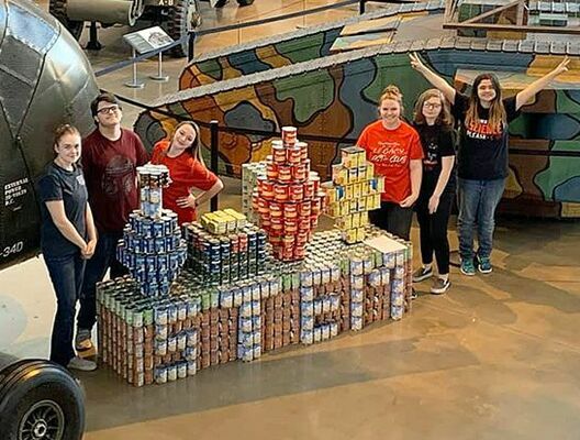 CANSTRUCTION WINNER – South Fulton High School’s STEM Club won “Best Use of Labels” at the Discovery Park Canstruction competition Nov. 1. (Photo submitted)