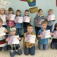 SFES PERFECT ATTENDANCE – These South Fulton Elementary students in Kindergarten achieved perfect attendance during the previous grading period. They are, front row, left to right, James Riddell, Silas Williams, Asher Lusk, Bentley Davis, Riley Semore;  back row, Falynn Choate, Rayne Sills, Nolan Rice, Eli Walker, Clark Rice, and Cason Johnston. (Photo submitted)