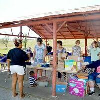 ST. EDWARD CATHOLIC CHURCH IN FULTON HOSTED A DAY OF FUN  FOR AREA CHILDREN AND FAMILIES ON SATURDAY, WITH FREE FOOD, BACKPACKS PACKED WITH SCHOOL SUPPLIES AND FOOD ITEMS TO TAKE HOME.