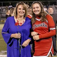 Pictured are South Fulton Middle School cheerleader Addison Wilder, right and her escort being honored at the recent Eight Grade Night.