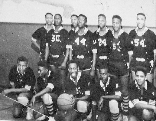 TRANSFERS TO RIVERVIEW – Pictured are members of Fulton County’s Riverview Basketball Team, which also included Hickman County students following their eighth grade graduation from Kane School. Included in the photo are, top row, left to right, W.H. Curtis, Leo Warren, Jimmy Beard, Charlie Beard, Monroe Hughes, Pete Nall, William Rice; bottom row, Sammy Hunter, George Estes, Charles Harvey, Charles Fitzpatrick, and W.C. Weatherspoon.