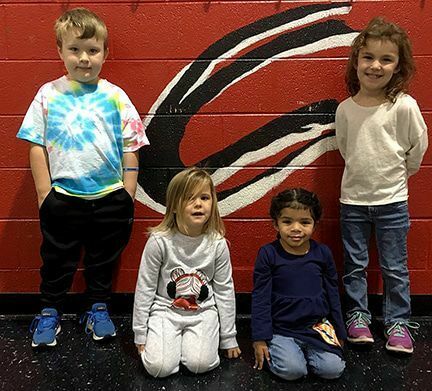 HCES TOP CITIZENS – Hickman County Elementary School recently recognized its Citizens of the Month for November. The character trait emphasized in November was Cooperate with Others. Preschool students selected by teachers include, left to right, Cooper Cox, Ellie Stinson, Elena Pennebaker, and Destiny Myatt. Not pictured is Haven Crider and London Smith. (Photo submitted)