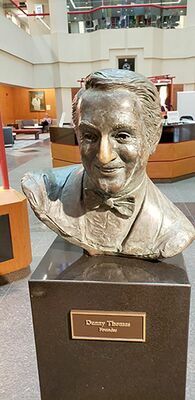 NOSE OF GOOD LUCK – St. Jude Children’s Research Hospital believe by rubbing the nose on the bronze statue of the late Danny Thomas it brings good luck. Doctors and nurses can be seen rubbing the nose as they make their way to their stations in the mornings. (Photo by Barbara Atwill)