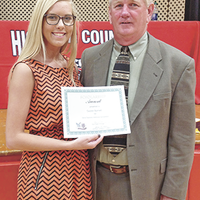Caylee Barnett was the recipient of the Gloria Stephens Memorial Scholarship at the recent Hickman County High School Honors Night. (Photo submitted)