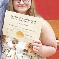 Cameron Bean was the recipient of the Hickman County Farm Bureau Scholarship at the recent Hickman County High School Honors Night. (Photo submitted)