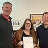 LONG LASTING LIONS – Tim Britt, past President of Fulton Lions Club and Anna McCoy, the organization’s current President, recently met with Fulton Mayor David Prater, as he signed an official Proclamation designating Dec. 20 as a celebration marking the Fulton Lions Club’s 95 year in existence in the Twin Cities. (Photo submitted)