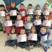 SFES PERFECT ATTENDANCE – These South Fulton Elementary students in First Grade achieved perfect attendance during the previous grading period. They are,front row, left to right,  Raylee Usher, Colin Parrish, Lilly Coble, Isaiah Dluzniewski; middle row, Kay Wallace, Mason McDonald, Brookelynn Patrick, Destiny McGuire, Rylan Graves; back row, Diego Rico, Caleb Parnell, Blake Lee, Tucker Forrest, Liam Wilbanks, and Zakory Peterson. (Photo submitted)