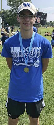 THIRD PLACE – Isaac Madding of Fulton County placed third in the Varsity Boys 5,000 Meter Run held Aug. 25 at the Fulton County School Complex. Fulton County’s Cross Country team is coached by Jamie Madding and assistant coach Kelly Sipes. Teams from Kentucky and Tennessee participated during the day of competition. (Photo submitted)