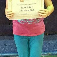 TOP READER – Fulton’s Carr Elementary student Zuzu Pulley was recently recognized for honors in the Accelerated Reader Top Readers Club. She was the winner in the 100 points division. (Photo submitted)
