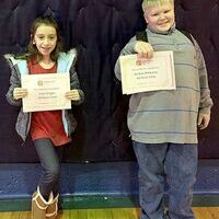 ACCELERATED READER 50 POINT CLUB – Students at Carr Elementary in Fulton were recently recognized for their honors in the AR Top Readers Club. Winners in the 50 points division of the Top AR Readers at Carr were Cara Capps and Jordan Whitman. (Photo submitted)