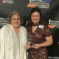 Ginger Bard was named Citizen of the Year. Pictured with Bard is Chamber President Mallory Worley.