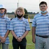 SENIOR GOLF – Pilot Senior golfers honored during Senior Night Sept. 18 were, left to right, Will Jackson, Seth Jones and Ian Lucy. (Photo by Charles Choate)