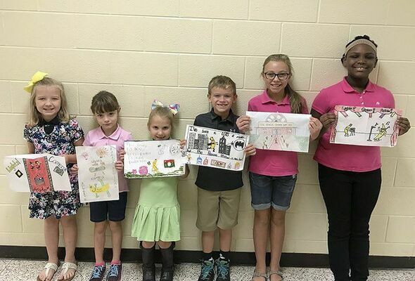 SOUTH FULTON ELEMENTARY BANANA ART WINNERS – Pictured are winners of the Banana Festival Poster Contest at South Fulton Elementary, from left to right, Cloee Clapper, Fourth Grade; Rayne Sills, Kindergarten; Eden Leath, First Grade; Jamison Barclay, Second Grade; Piper Lusk, Fifth Grade; and Ciera Jennings, Third Grade. (Photo submitted)