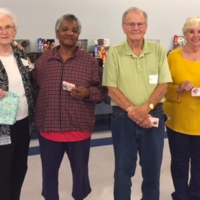 FULTON COUNTY SENIOR CITIZENS BANANA FESTIVAL ROOK TOURNAMENT RESULTS RELEASED-- Winners in the 2019 Rook Tournament held at Fulton's Pontotoc center Sept. 19 included third place, from left, Joan Pierce and Teeny King, second place Clara Polk and Thomas Richards; and in first place, Barbara Hopper and Brenda Dean. (Photos by Barbara Atwill.)