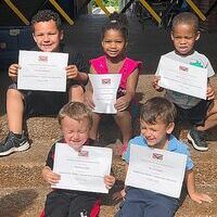 HCES STUDENTS OF THE MONTH – Hickman County Elementary School recently recognized its Students of the Month for May. The character trait emphasized in May was You Control Your Own Future. Preschool students selected by teachers include, back row, left to right, Graham Harper, Kentaysia Copper, Brycson Gray; front row, Matthew Hill and Jax Draughn. Not pictured is Braelynn Williams. (Photo submitted)