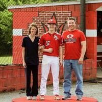 SENIOR NIGHT RECOGNITION – Drew Barclay and his parents, Amy and Dave Barclay, were recent honorees during the South Fulton Red Devils’ Baseball senior night recognition. (Photo by Jake Clapper)