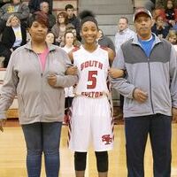 MS LADY RED DEVIL EIGHTH GRADE NIGHT – Tolesha Mason and her parents Shontae Naul and Tollie Mason, were among those honored during the Eight Grade Girls Basketball players’ recognition last week.