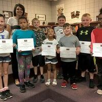 MAY STUDENTS OF THE MONTH AT HCES – Hickman County Elementary School recently recognized its Students of the Month for May. The character trait emphasized in May was You Control Your Own Future. Primary students chosen by teachers as HCES Students of the Month include, left to right, Aleeya Fontano, Rebecca Freeman, Maddox Stairs, Bella Lemke, Eli Cruse, Carson Fulcher, Bryce Siwinski, and Nyiah Powell. Pictured with the students is Tonya Brockwell, HCES guidance counselor, who is retiring at the end of the year. (Photo submitted)