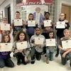 top students at hces – Hickman County Elementary School recently recognized its Students of the Month for February. The character trait emphasized in February was Show Respect to Myself and Others. To correlate with Black History Month, students are shown with research projects completed by HCES fifth and sixth grade students regarding famous African-Americans and their achievements. Intermediate Students of the Month for February are pictured with Garrett Morgan, an African American and native Kentuckian famous for many inventions, including the traffic light and gas mask. Intermediate students honored in February include, front row, left to right, Kyleigh Sanders, Kenzie Crumble, Jerrek Alexander, Kylie Hurt, and Jacob Mann; back row, Elijah Summers, Clayton Gilliland, Brooklyn Kennedy, Marquan Alexander, and Lilly Kimbell. (Photo submitted)