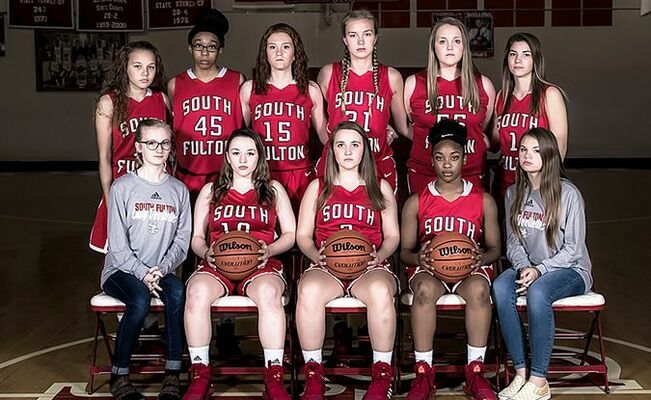 Pictured are the 2019-2020 South Fulton Red Devils girls’ basketball team. Front row, left to right, manager Allie Taylor, Makenna Naugle, Sophia McMinn, Cashaya McClerkin, manager Hannah Walters; back row, Aaliyah McKnight, Nece Quinn, Kailey Mayo, Allison Murphy, Sophia Hodges, and Halle Gore. (Photo submitted)