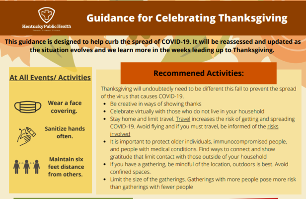 PROPOSED THANKSGIVING RECOMMENDATIONS FROM THE GOVERNOR'S OFFICE, PAGE ONE OF TWO