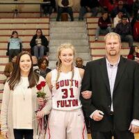 SFHS SENIOR NIGHT RECOGNITION – South Fulton High School senior Allison Murphy was among athletes honored during the SFHS Senior Night festivities Feb. 13. She was escorted by her father, Josh Murphy and her mother, Jennifer Cothran. (Photo by Jake Clapper)