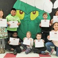 HCES STUDENTS OF THE MONTH – As Christmas approaches, Hickman County Elementary School went all Grinch to recognize its Students of the Month for December. The character trait emphasized in December was Obey the Rules, so students tried to help The Grinch understand that following rules is important. Primary students of the month chosen by teachers include, front row, left to right, Caleb Jeffrey, Katelyn McCarty, Thomas Lee, and Allyson Wilson; back row, Ailey Farmer, Gavin Limones, Aiden Becker, and Bailyn Garcia. (Photo submitted)