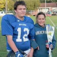 FMS EIGHTH GRADE NIGHT – Pictured is Fulton Independent Middle School 8th grade football player, Blake Blakenship, left, and his mother, Sandy Blakenship. Blakenship was honored at the recent Eighth Grade Night. (Photo submitted)