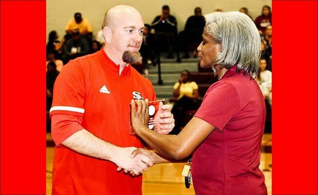 MIDDLE SCHOOL SECTIONAL COACH OF THE YEAR – SFMS Lady Red Devils Head Coach Jeremy McFarland was named Sectional Tournament Coach of the Year for the second year in a row. (Photo by Jake Clapper)
