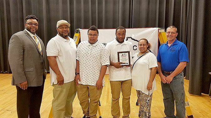 Pictured are Mancell Elam, Principal, Fulton Independent Schools, Clarence Pryor, Cody Pryor, AGC Student of the Year, Jaron Pryor, Windi Pryor, and Brad Tucker, instructor at the Four Rivers Career Academy. (Photo submitted)