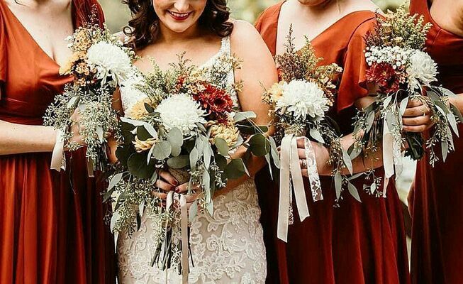 Bridal party bouquets recently created by The Rustic Rooster