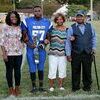 SENIOR BULLDOG – Zion Yisreal (57), escorted by his mother Amy Taylor, and grandparents Nolan and Pearlie Hardin, were honored during Senior Night Oct. 5. (Photo by Charles Choate)