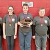 Members of the Hickman County Middle School Quick Recall Team display their District Runner Up trophy. Team members pictured are left to right, Carter Terry, Cailin Russell, Graham Carroll, Micah Templeton and Elijah Goodman. (Photo submitted)