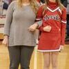 SFMS HONORS EIGHTH GRADERS –  Eighth grade cheerleader Emma Hodge, escorted by her mother, Stacie Hodge, were among the eighth grade athletes honored at the SFMS Eighth Grade Night recognition at the South Fulton Middle/High School gym. (Photo by Jake Clapper)
